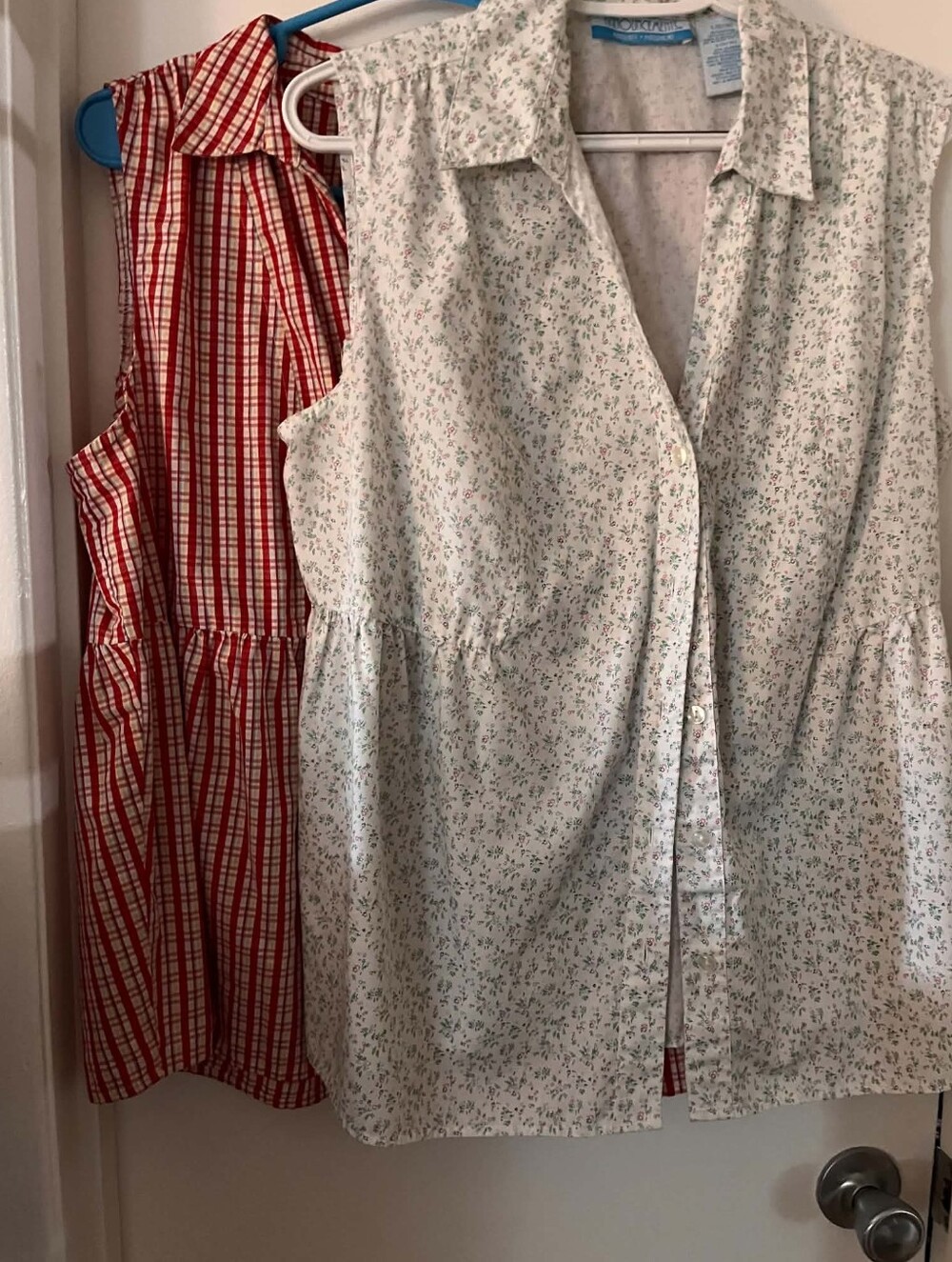 Announcements Maternity Red & Yellow Plaid Button-Up Shirt- BUNDLE OF 2